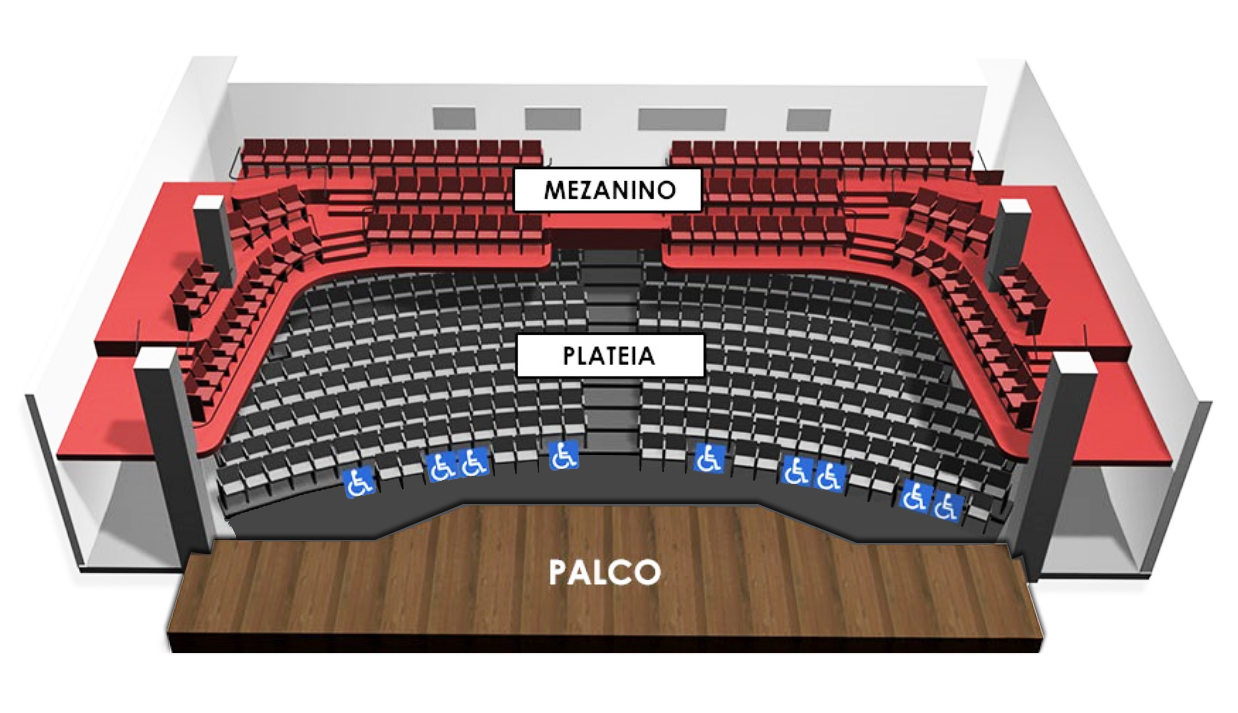 Mapa da platéia no teatro FAAP